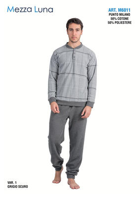 PIGIAMA UOMO M/L M6011 Tellini S.r.l. Ingrosso Abbigliamento